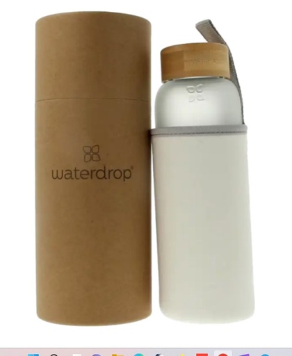 Waterdrop Glass Bottle frosted 400ml