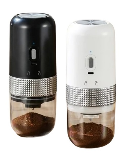 Portable Electric Coffee Grinder - White & Black